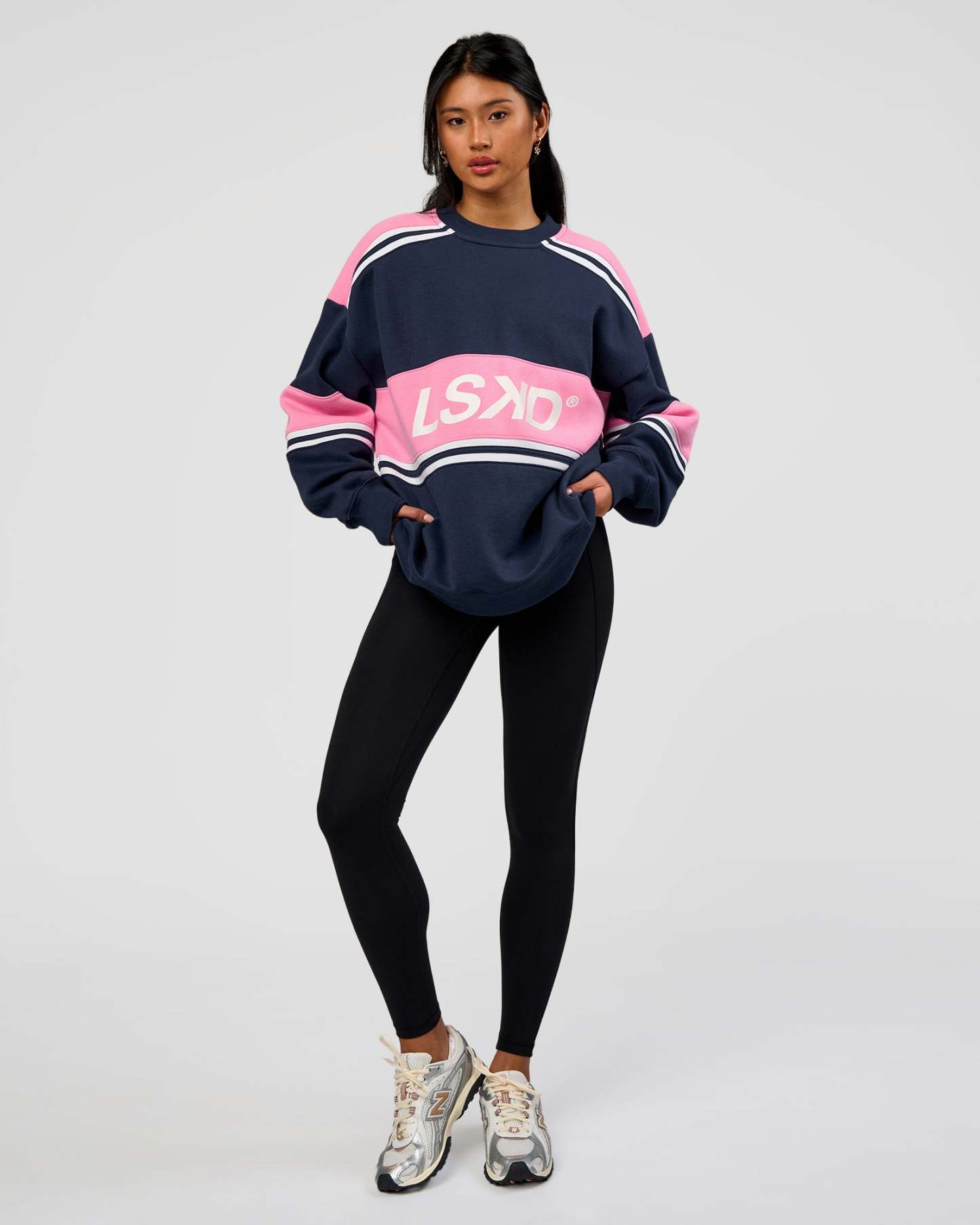 A-Team Sweater Oversize - Future Navy-Candy Pink