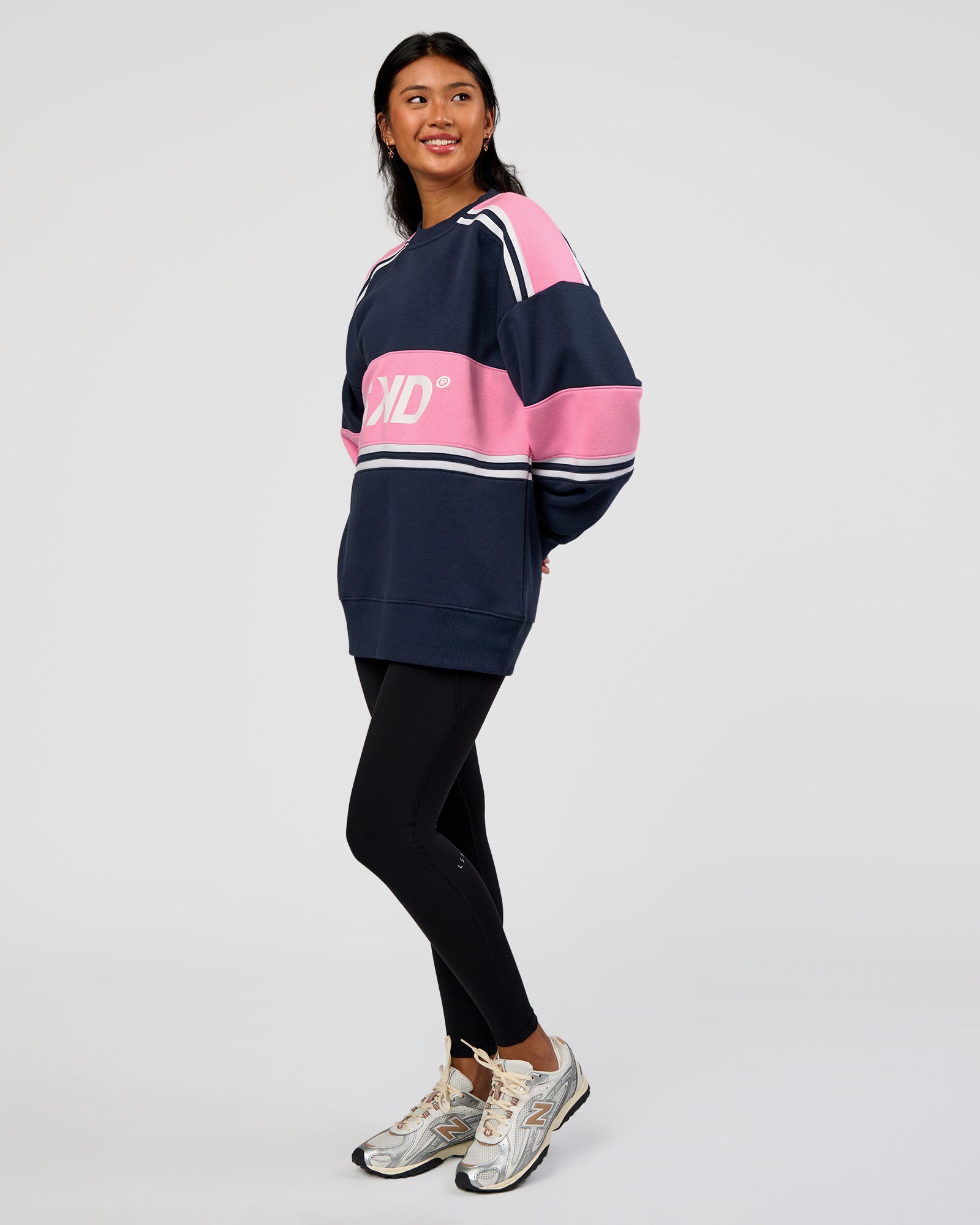 A-Team Sweater Oversize - Future Navy-Candy Pink