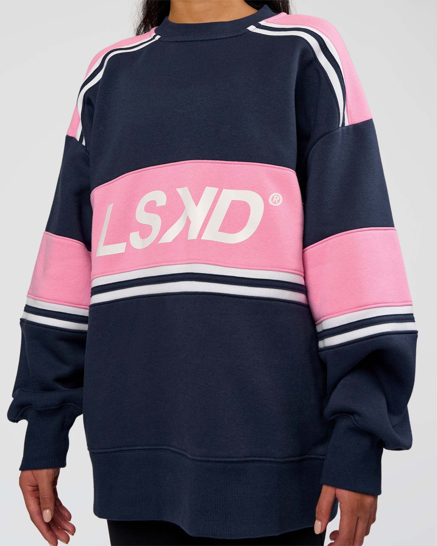 A-Team Sweater Oversize - Future Navy-Candy Pink