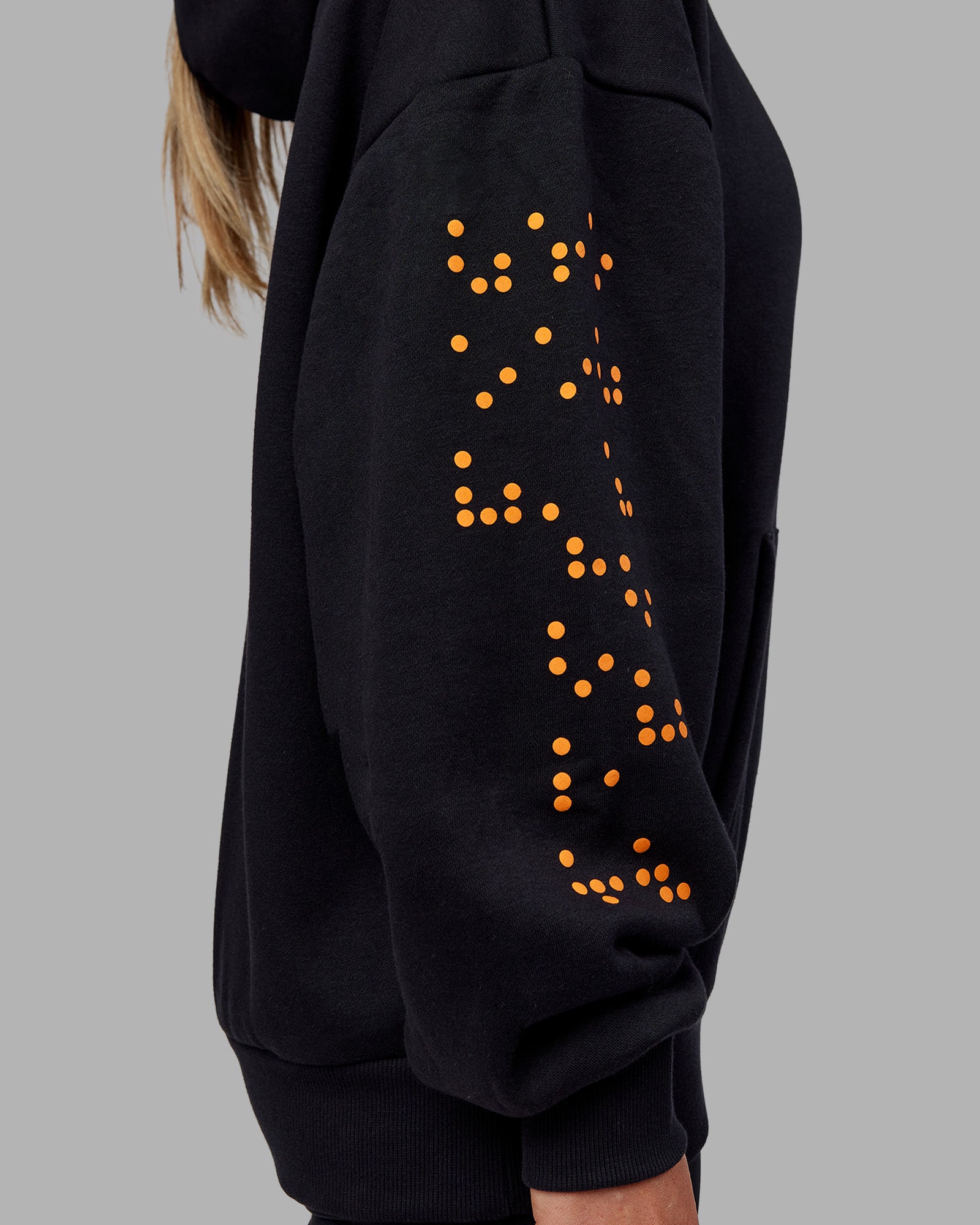 Hyped Unisex Oversized Hoodie - Black-Vibrant Orange