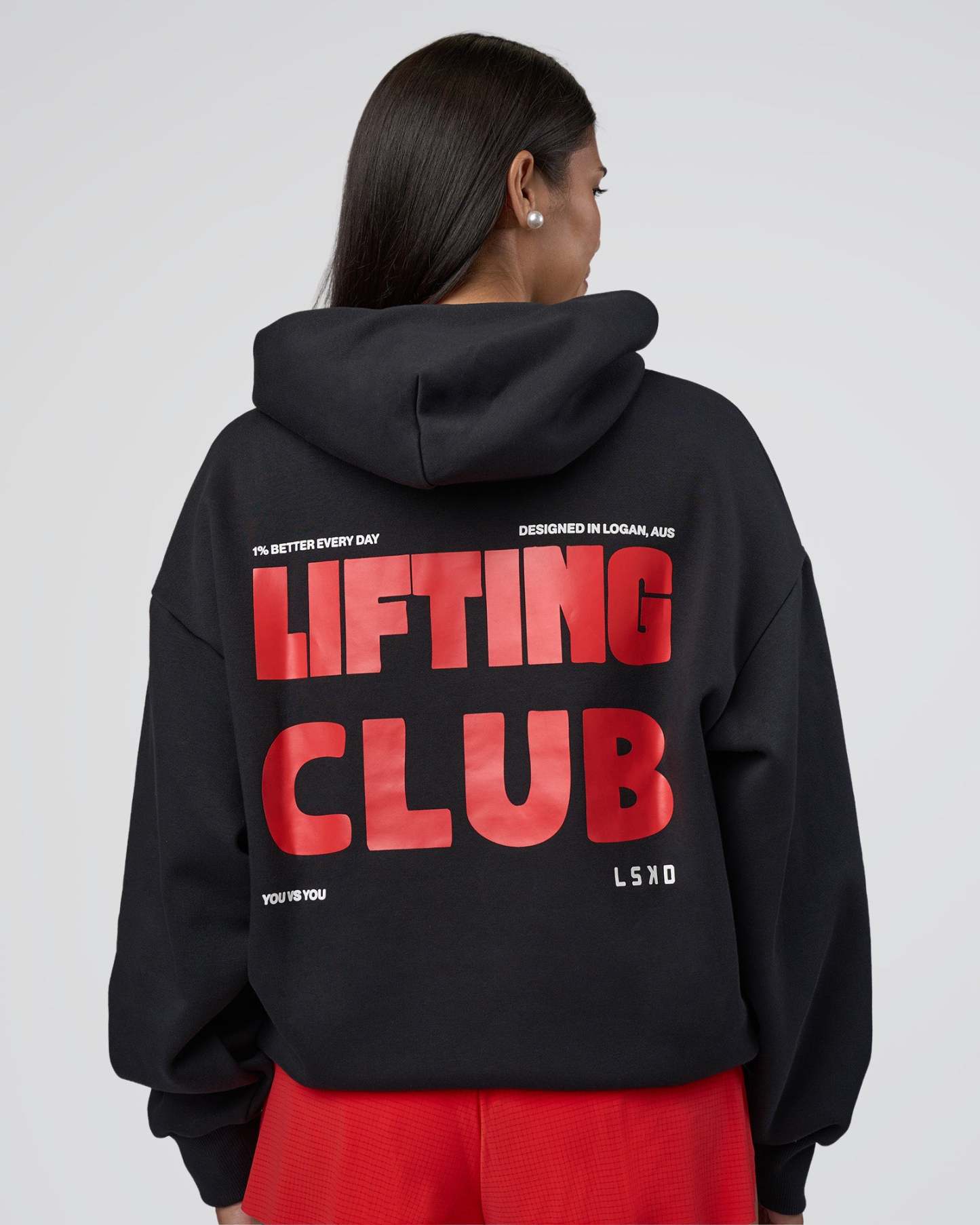 Lifting Unisex Oversized Hoodie - Black-Flame