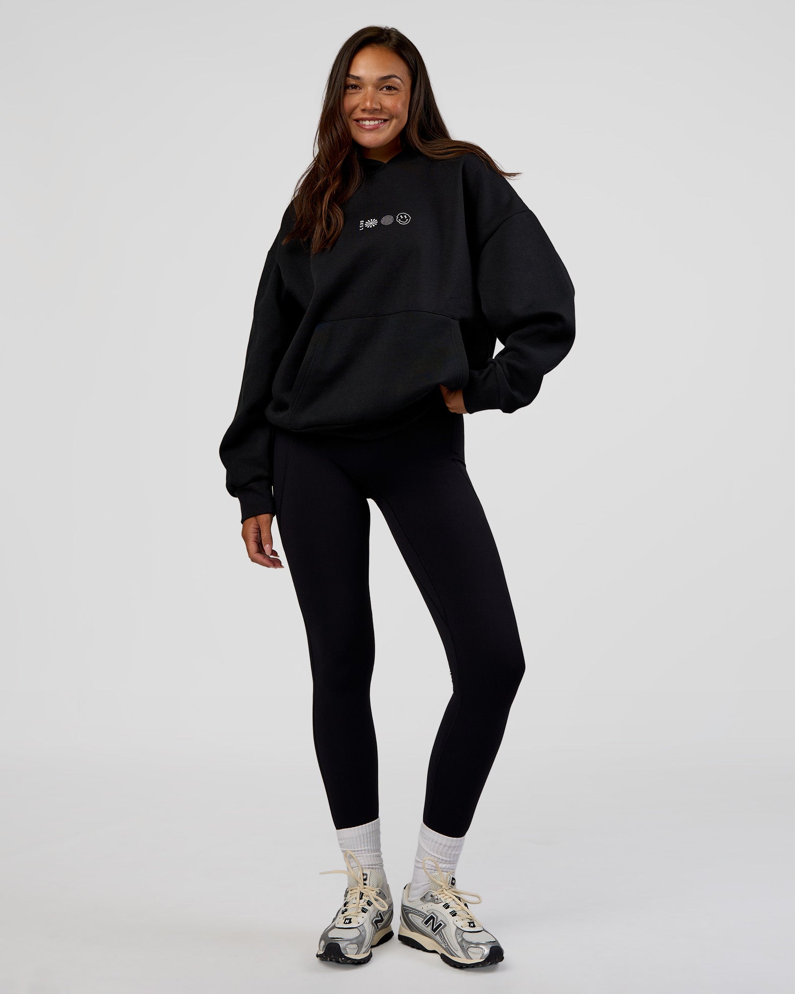 Trust The Process Unisex Oversized Hoodie - Black-White