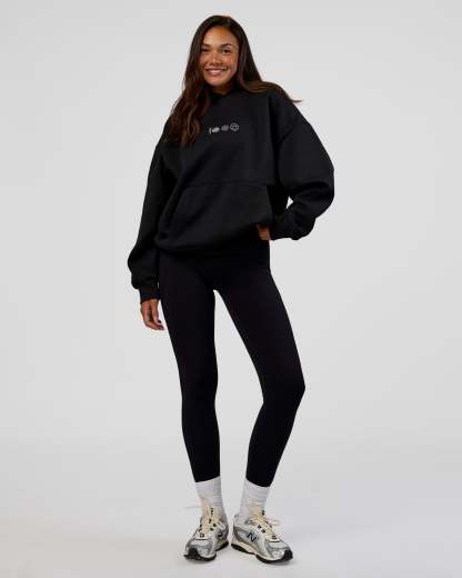 Trust The Process Unisex Oversized Hoodie - Black-White