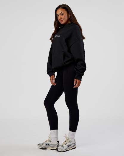 Trust The Process Unisex Oversized Hoodie - Black-White