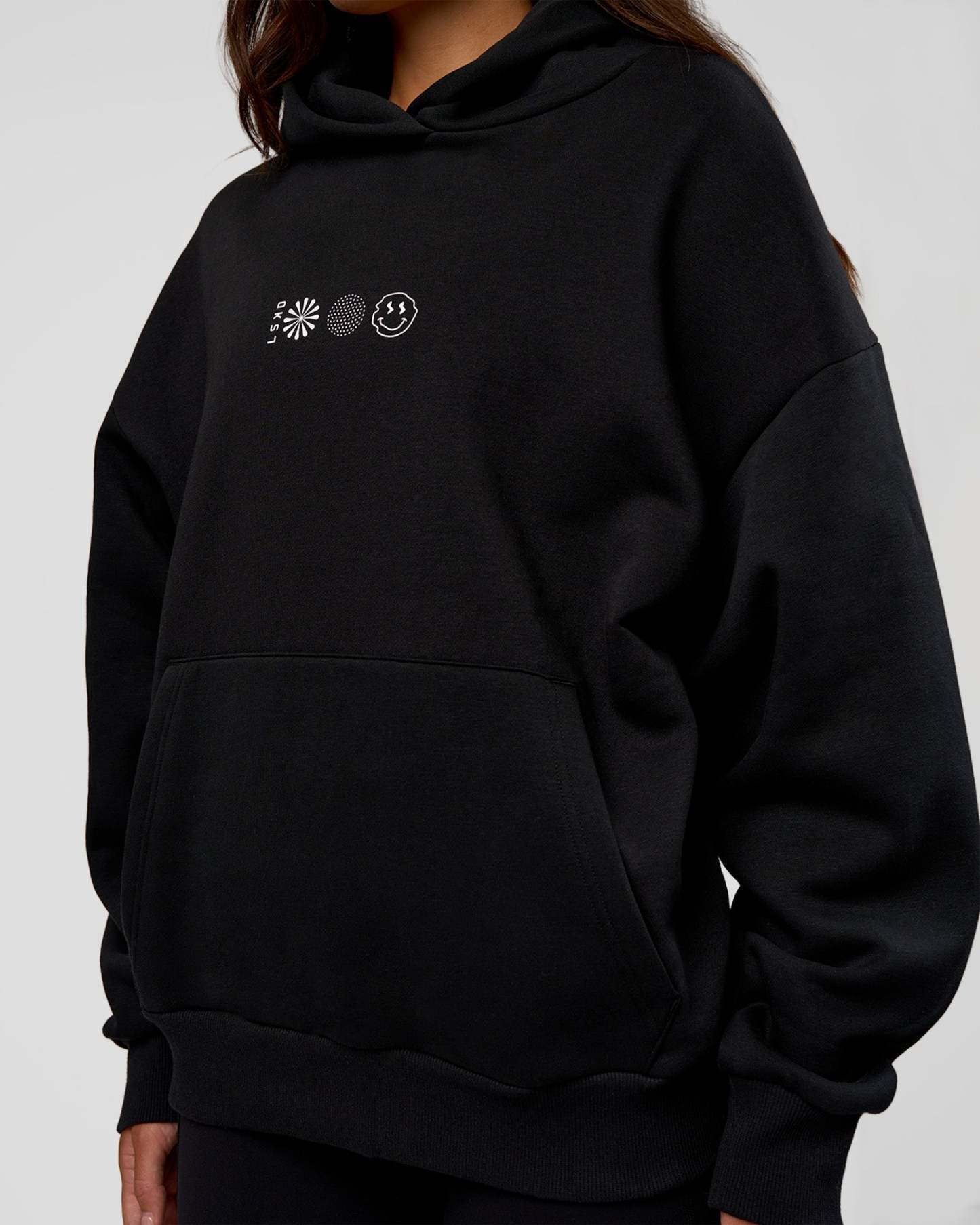 Trust The Process Unisex Oversized Hoodie - Black-White