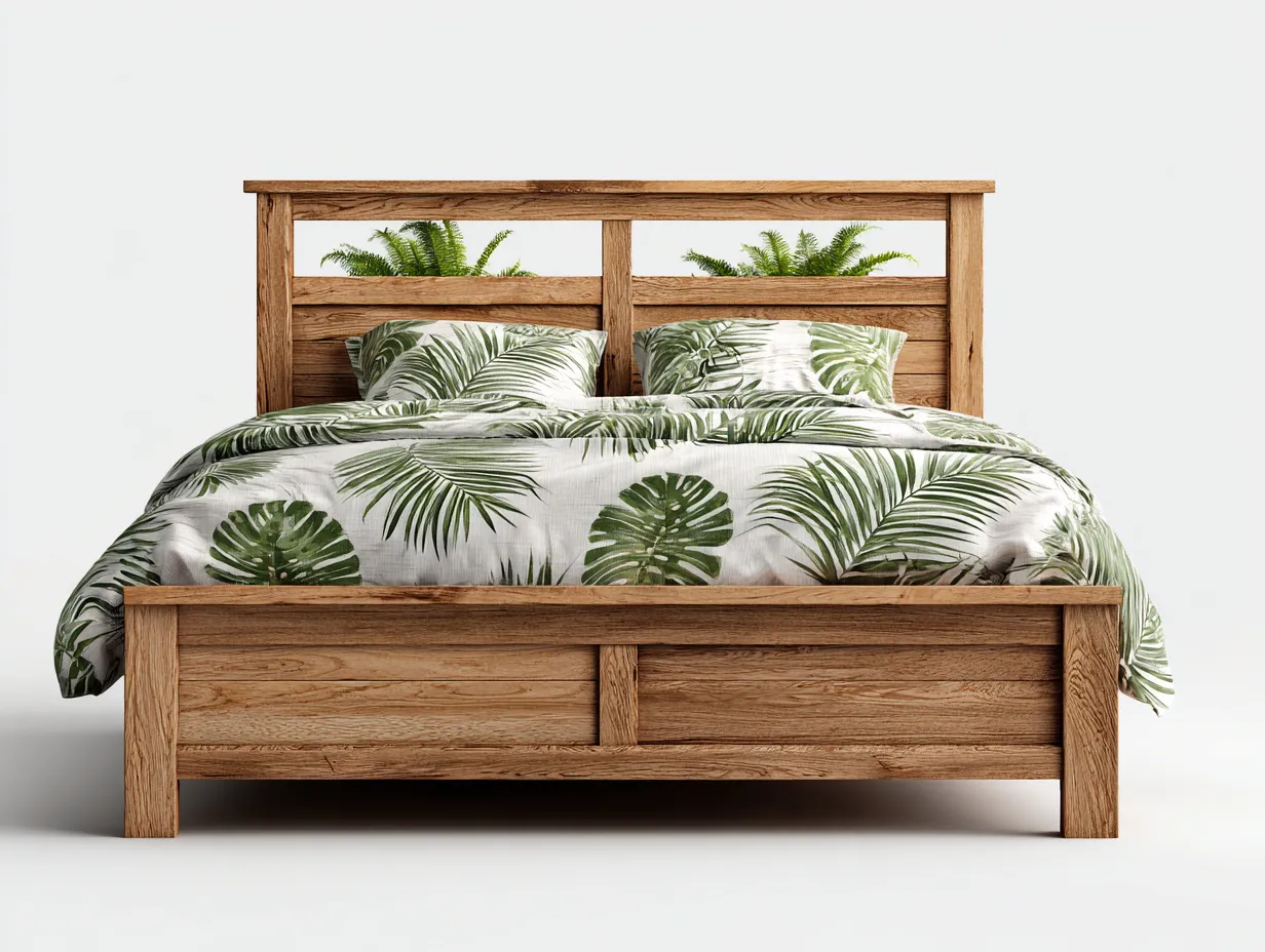 Doppelbett-Holz-226x206x110 cm-Natur-Rustikal-Luxegetnest