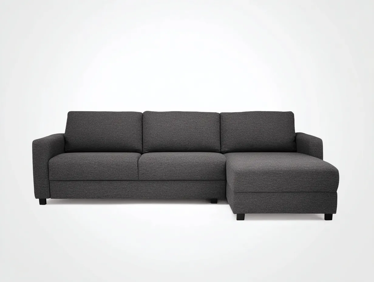 Ecksofa-Stoff-Holz-244 x 156 x 85 cm-Grau-Moderner Minimalistischer Wohnstil-Luxegetnest