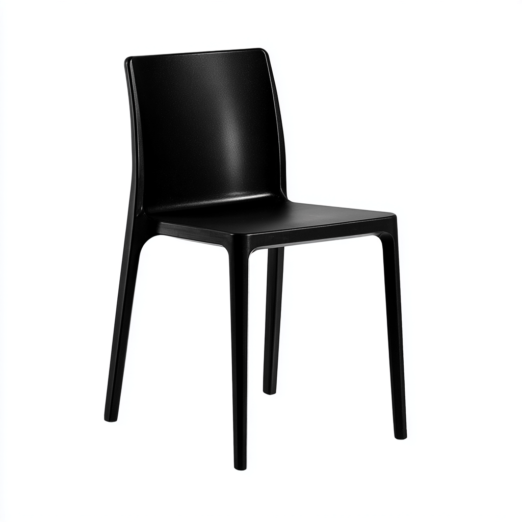 Silla de jardín de plástico 49x50x83 cm - negro - diseño moderno - apta para jardín-Homiuphaus