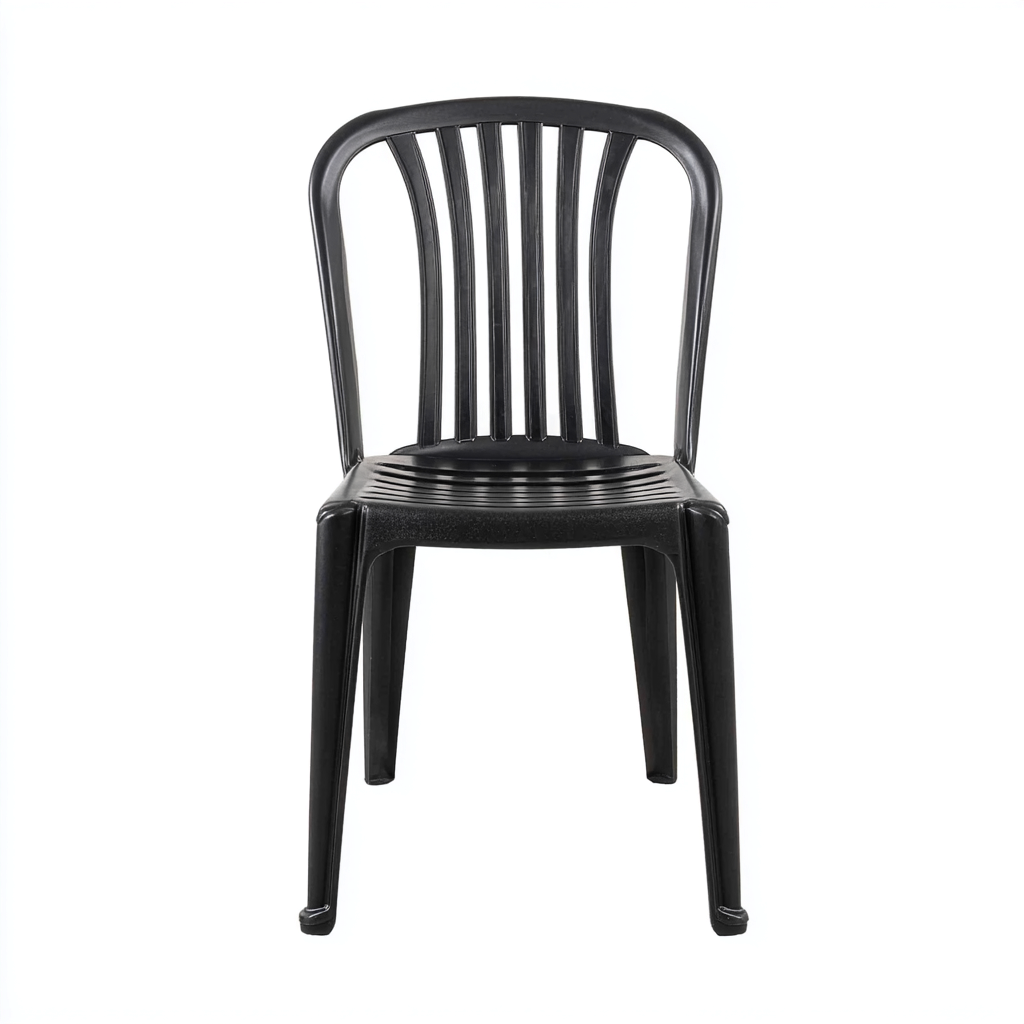 Silla de jardín plástico 55x45x85 cm - negro - diseño clásico-Homiuphaus