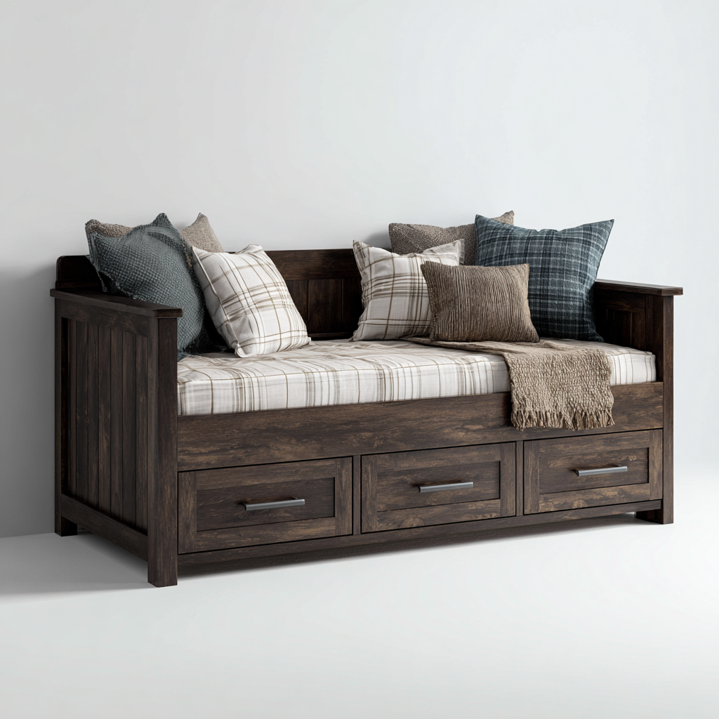 Sofas cama madera 200x85x90 cm - marron - diseno funcional-Homiuphaus