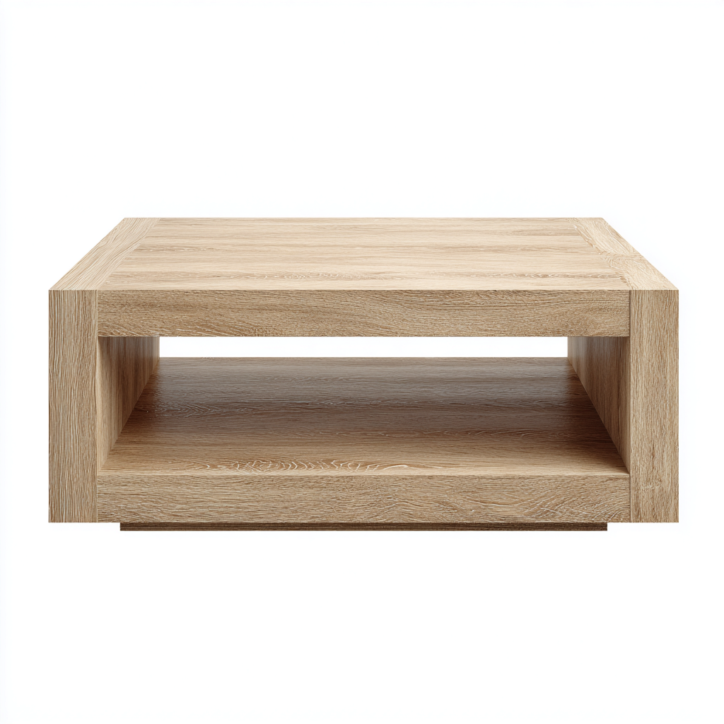 Mesa de centro de madera 90x60x38 cm - madera natural - diseño moderno - apta para salón-Homiuphaus