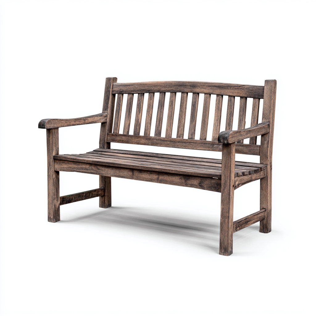 Banco de jardín de madera oscura con respaldo de listones 152x61x94 cm - madera oscura - diseño robusto-Homiuphaus