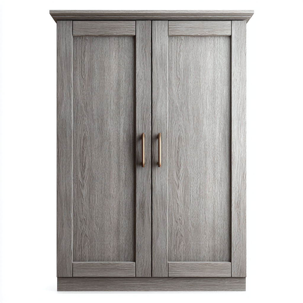 Armario madera gris 90x50x180 cm - 2 puertas - diseño moderno-Homiuphaus
