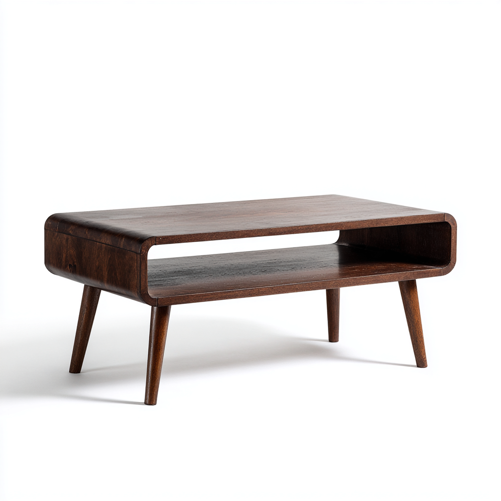 Mesa de centro madera 100x55x44 cm - marrón oscuro - estilo retro-Homiuphaus