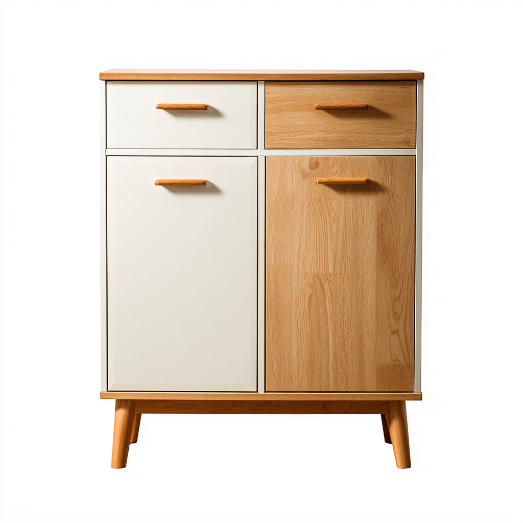 Zapatero madera-blanco 80x35x95 cm - roble-blanco - estilo nórdico-Homiuphaus