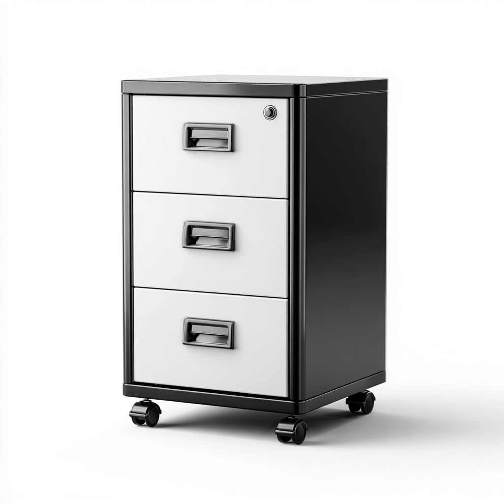 Archivador 50x40x80 cm - negro-blanco - diseño moderno-Homiuphaus