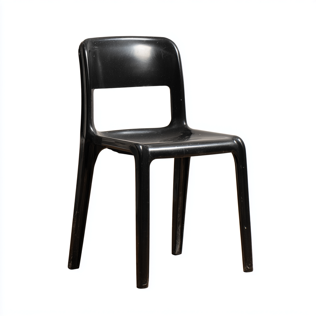 Silla de jardín plástico 48x50x80 cm - negro - diseño minimalista-Homiuphaus