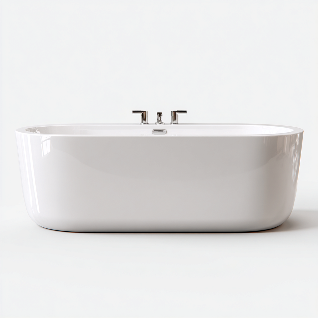 Bañera acrílica 170x80x55 cm - blanca - diseño moderno-Homiuphaus