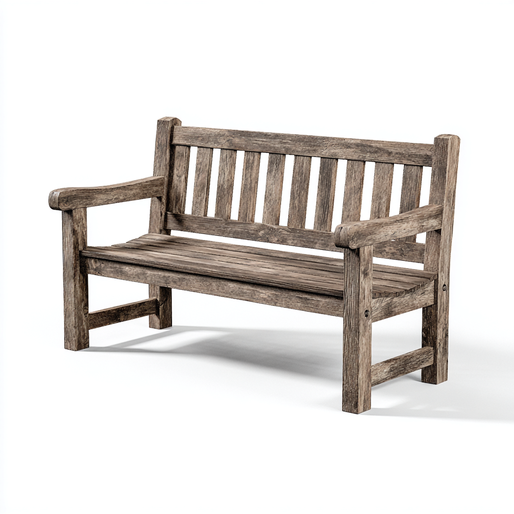 Banco de jardín madera envejecida 140x64x92 cm - diseño rústico - estructura robusta-Homiuphaus