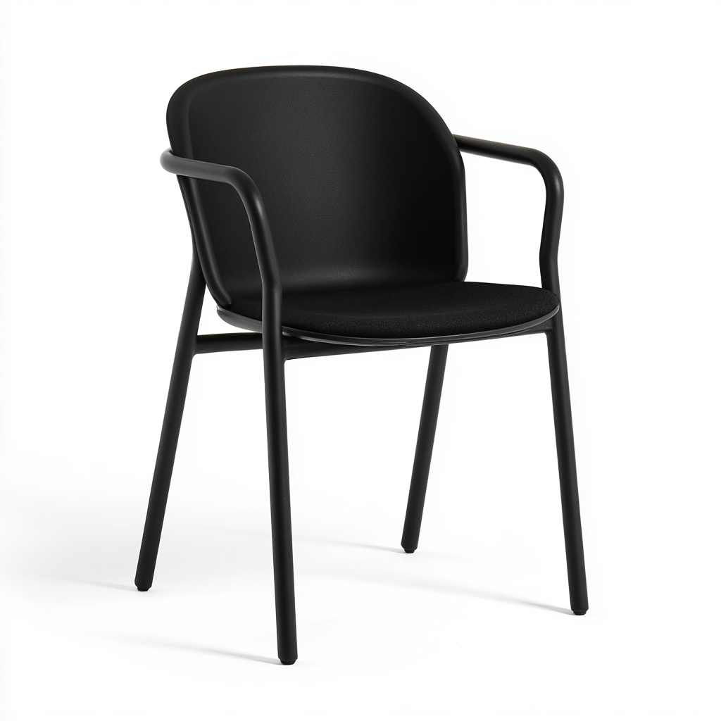Silla de jardín metal 55x55x80 cm - negro - diseño contemporáneo-Homiuphaus