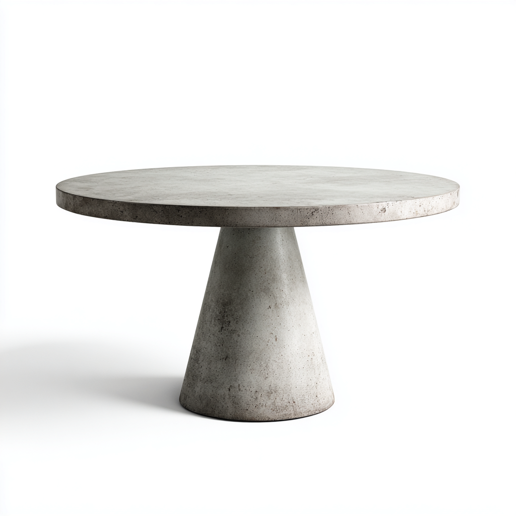 Mesas de jardín redonda cemento 118x118x75 cm - gris - diseño contemporáneo-Homiuphaus