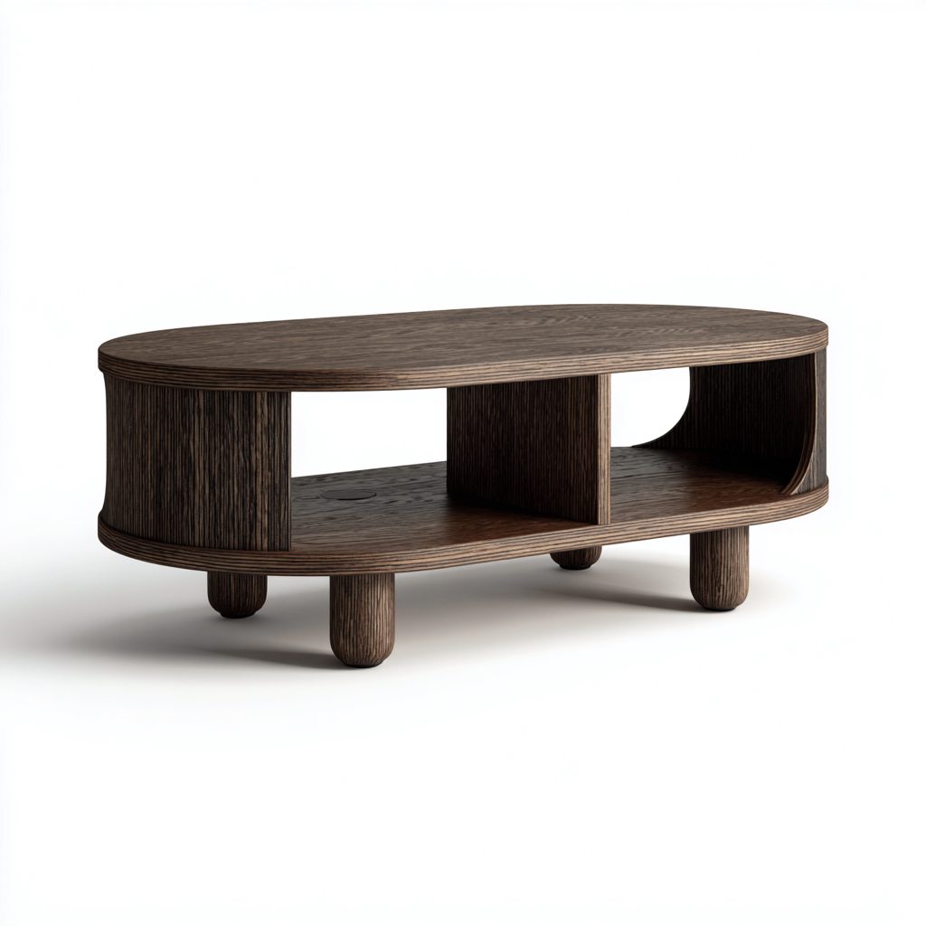 Mesas de centro madera 110x60x42 cm marrón oscuro apto para salón diseño moderno-Homiuphaus