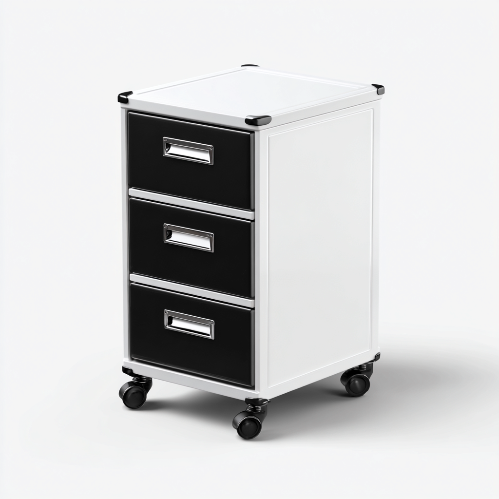 Archivadores metal 40x38x68 cm - blanco-negro - diseño moderno-Homiuphaus