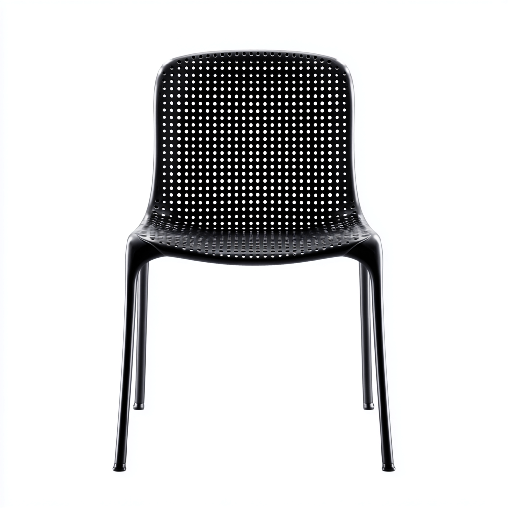 Silla de jardín plástico 50x50x82 cm - negro - diseño ventilado-Homiuphaus