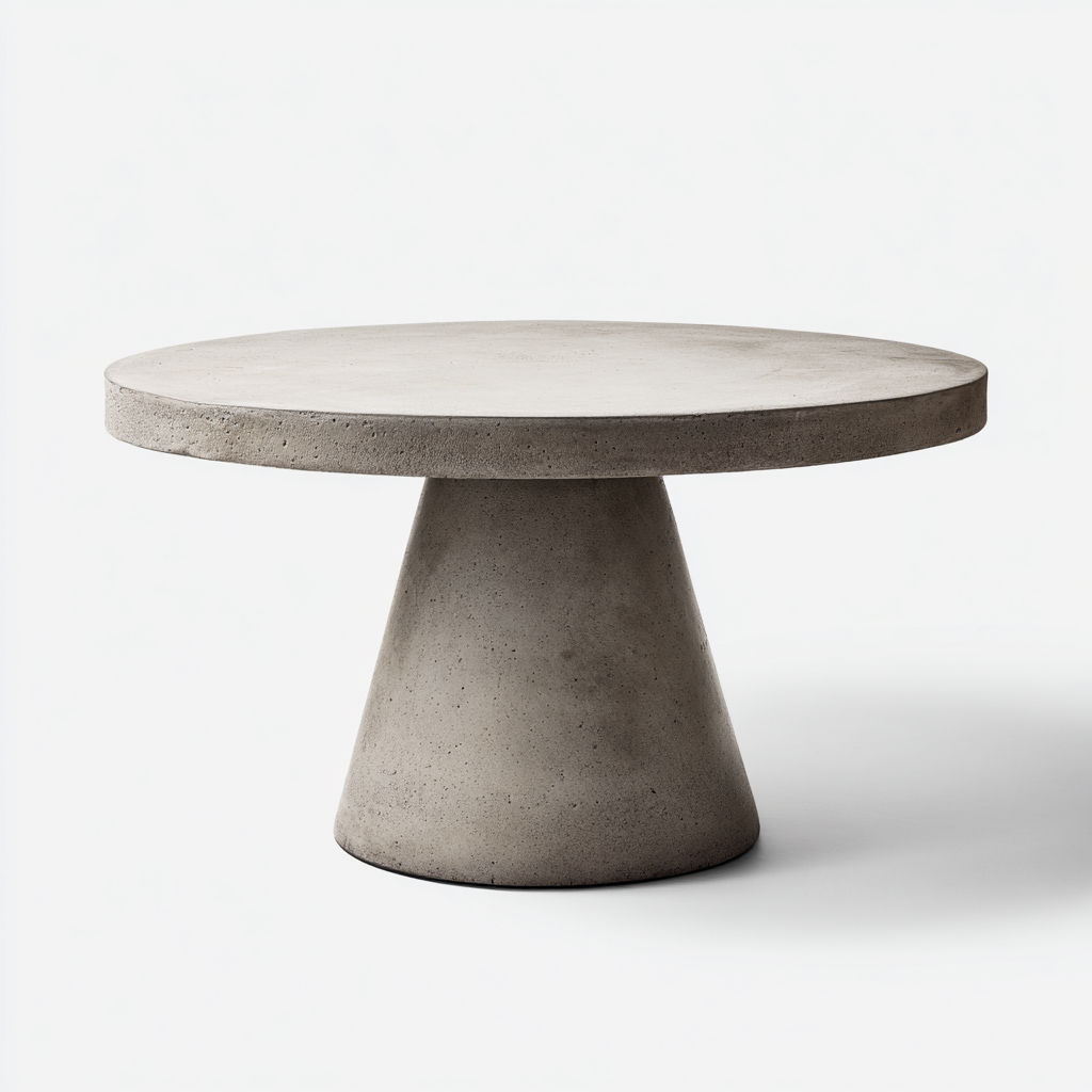 Mesa de jardín de hormigón 115x115x74 cm - gris - diseño minimalista para exterior-Homiuphaus