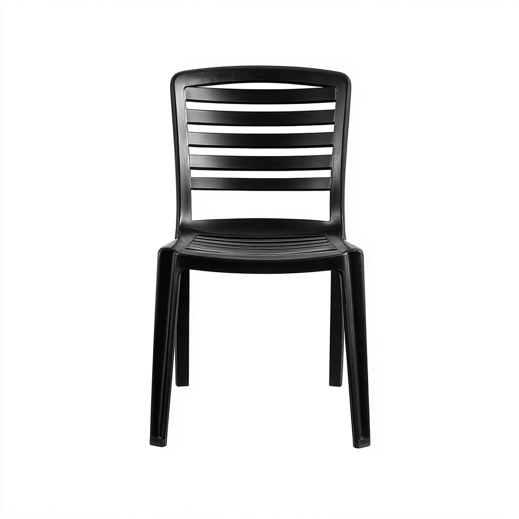 Sillas de jardín plástico 54x50x83 cm negro apto para exterior diseño moderno-Homiuphaus