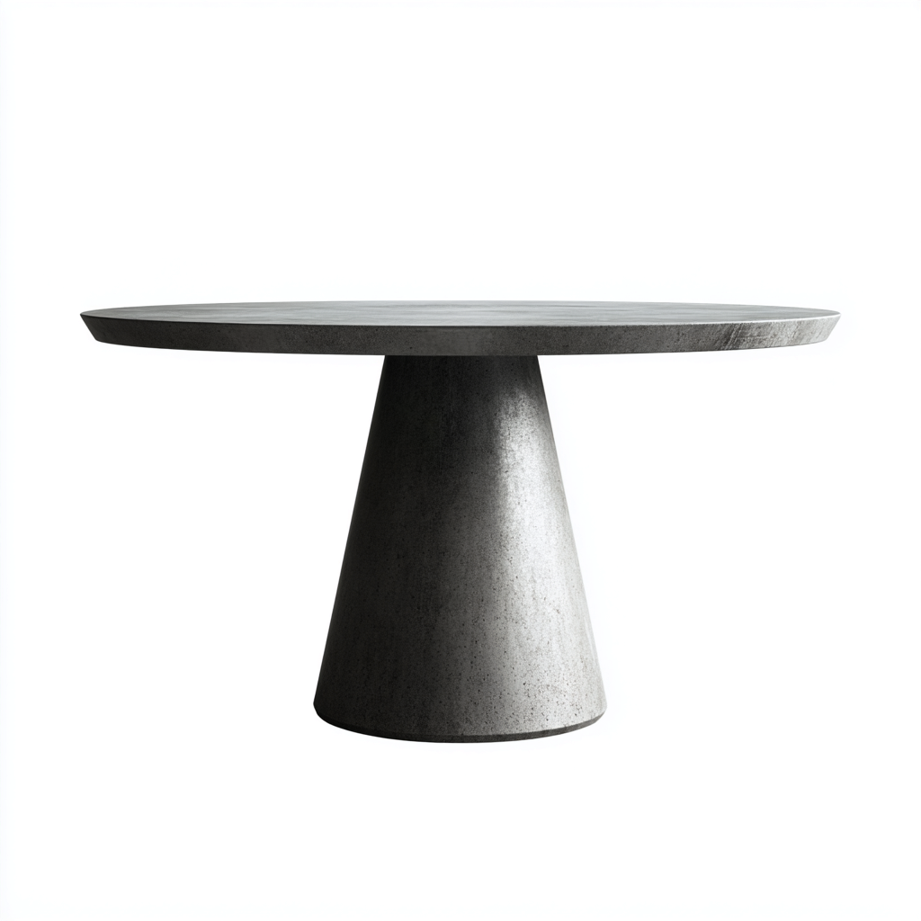 Mesa de jardín redonda de cemento 95x95x75 cm - gris - estilo minimalista-Homiuphaus