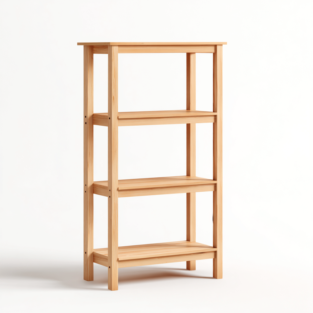 Estanterías de madera 60x30x120 cm - madera natural - diseño sencillo-Homiuphaus