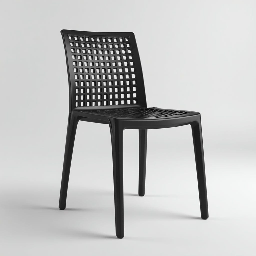 Silla de jardín plástico 50x43x84 cm - negro - estilo moderno-Homiuphaus