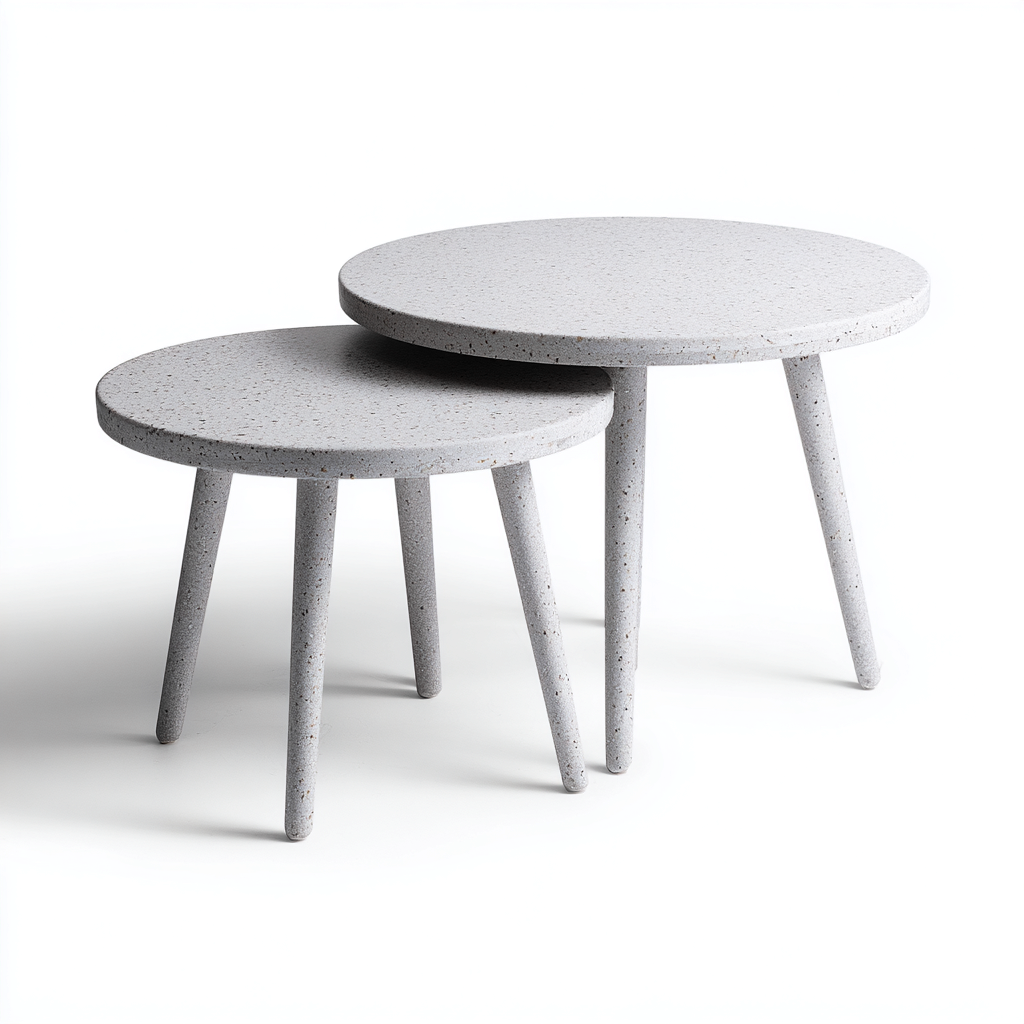 Mesas de centro composite-madera 70x70x45 cm color gris apto para salón diseño moderno-Homiuphaus