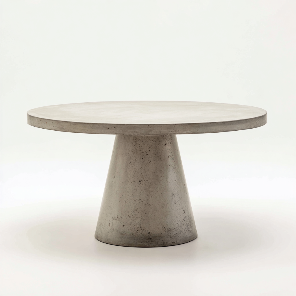 Mesa de jardín de hormigón 110x110x75 cm - gris - diseño minimalista para exterior-Homiuphaus