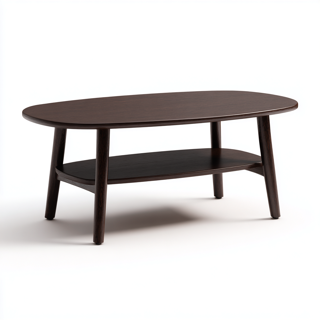 Mesa de centro de madera 110x60x45 cm - marrón oscuro - diseño moderno - apta para salón-Homiuphaus