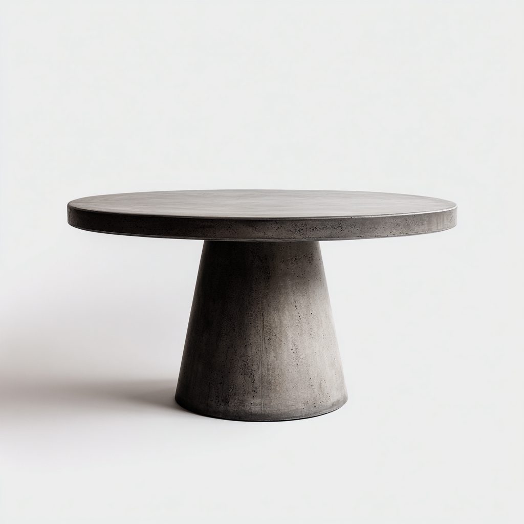 Mesas de jardín redonda cemento 110x110x75 cm - gris - diseño moderno-Homiuphaus