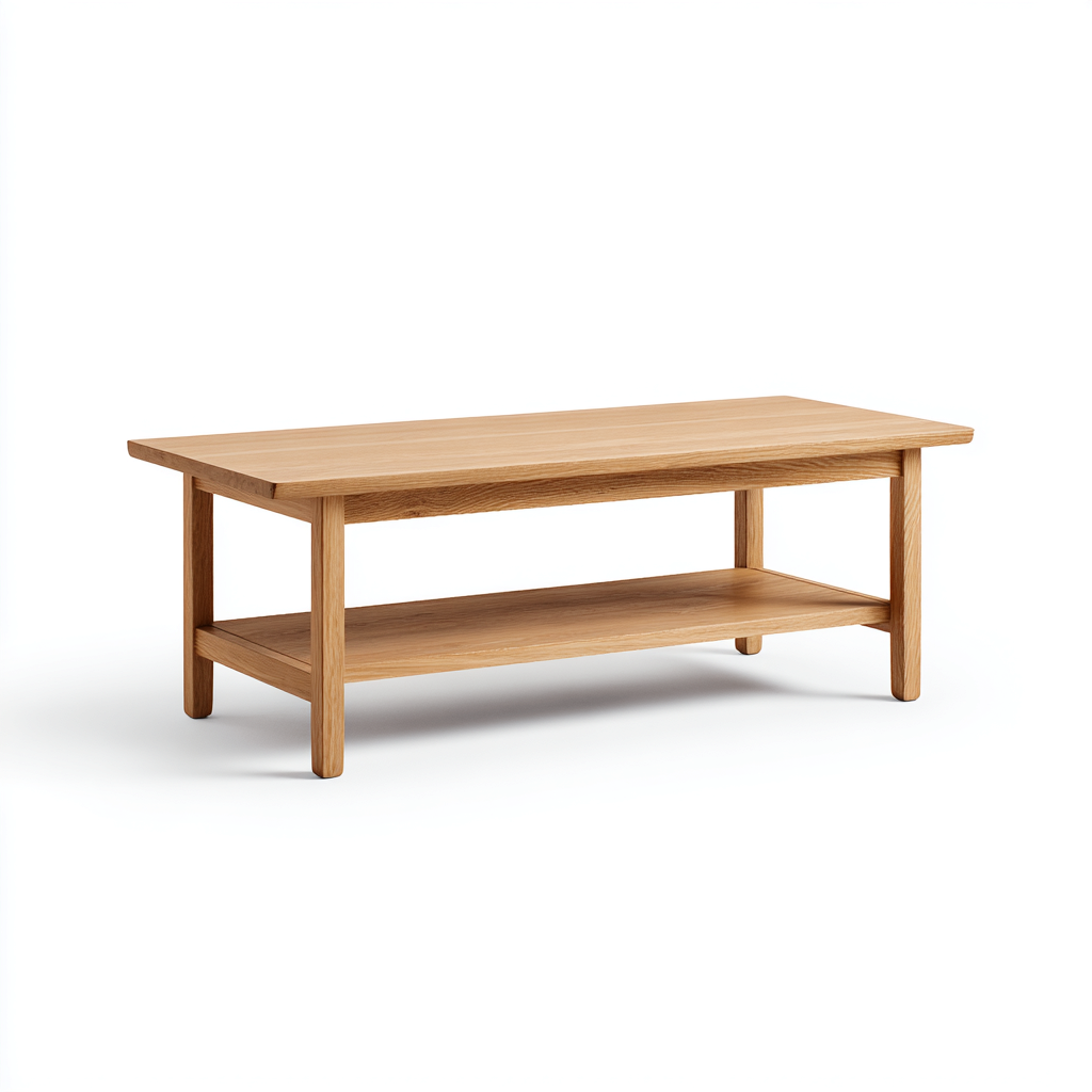 Mesa de centro madera 110x50x42 cm - marrón - diseño natural-Homiuphaus