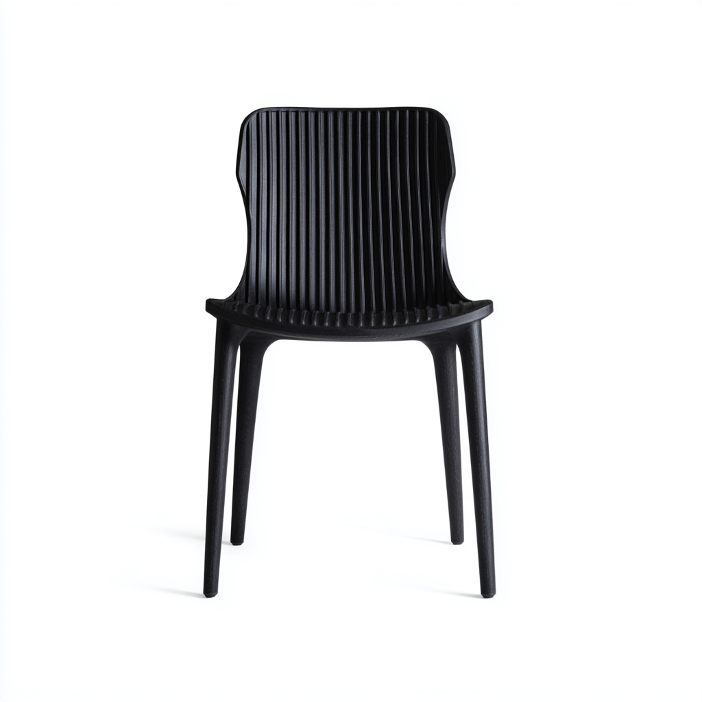 Sillas de jardín plástico 55x50x80 cm negro apto para exterior diseño moderno-Homiuphaus