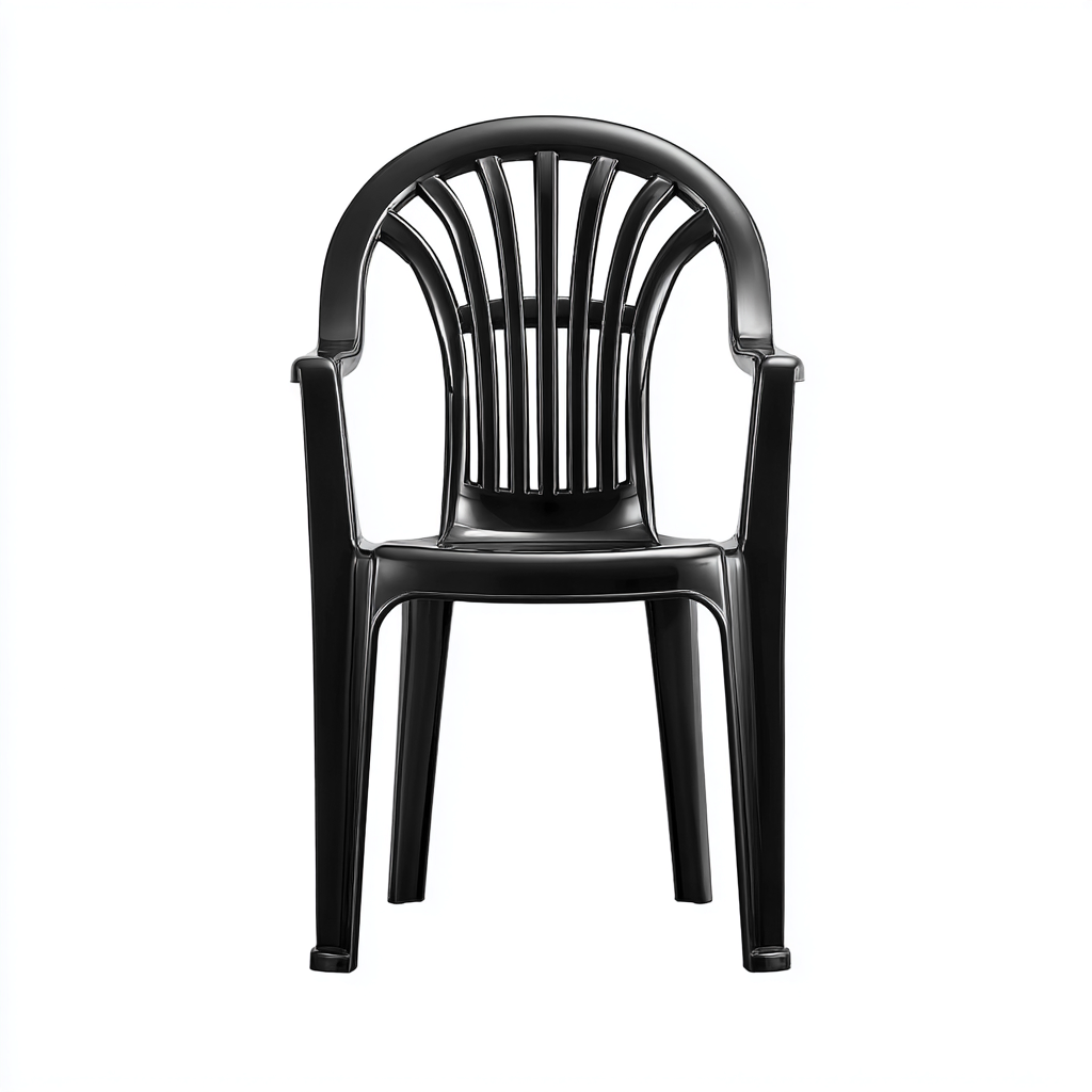 Silla de jardín con respaldo alto 45x45x90 cm - negra - diseño clásico-Homiuphaus