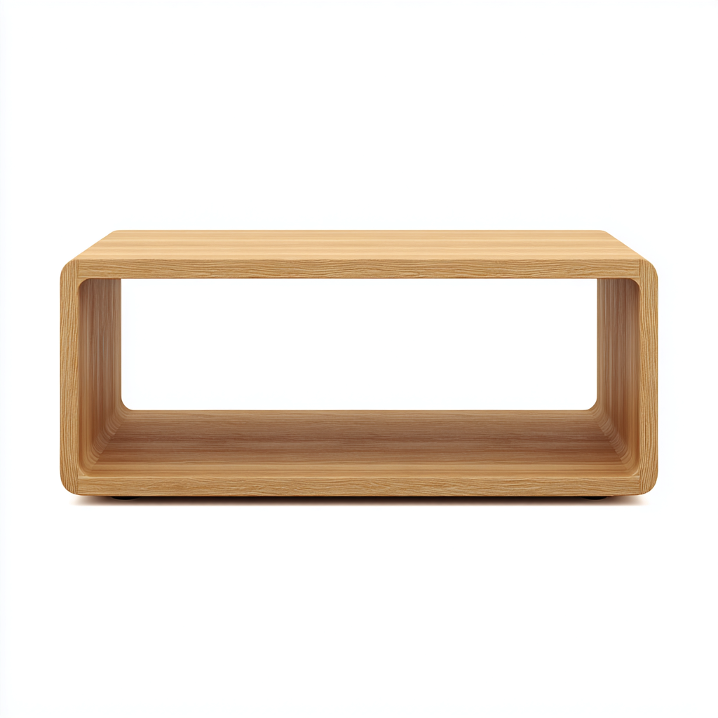 Mesa de centro de madera 100x50x40 cm - roble - diseño minimalista con estante abierto-Homiuphaus