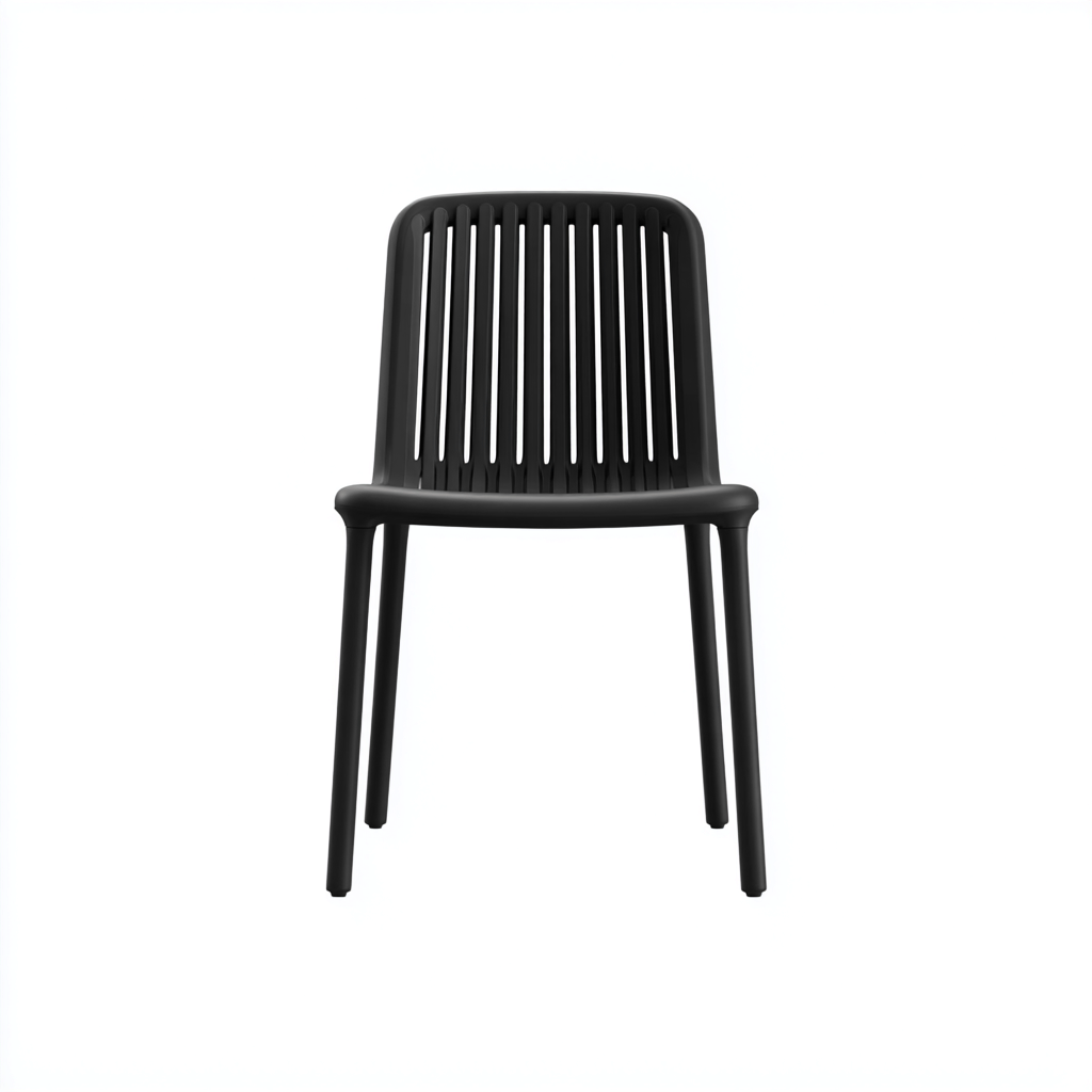 Silla de jardín de plástico 52x50x82 cm - negro - diseño moderno - apta para jardín-Homiuphaus