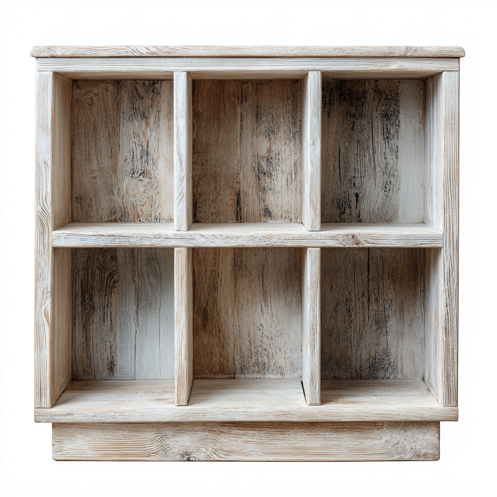 Estanterías madera maciza 80x30x85 cm - color madera clara - diseño rústico-Homiuphaus