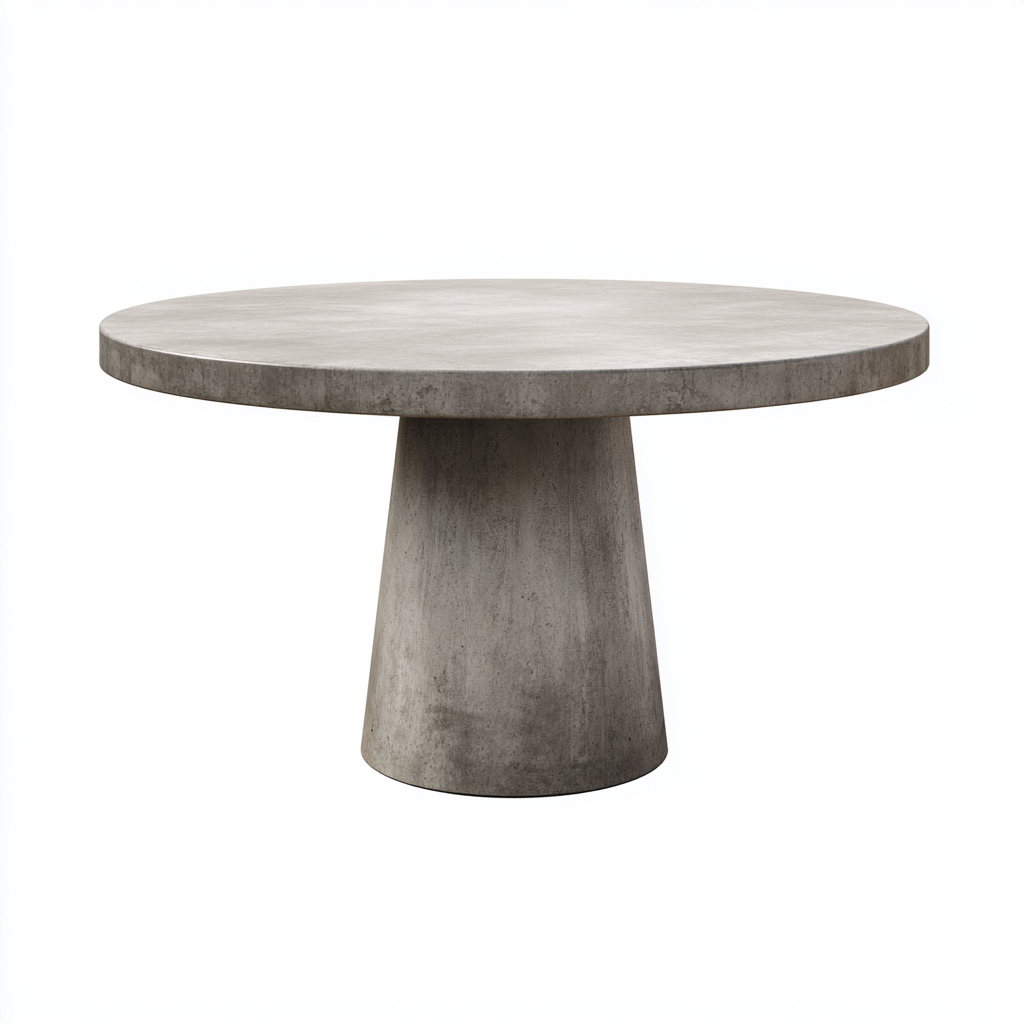 Mesas de jardín redonda cemento 120x120x76 cm - gris - diseño contemporáneo-Homiuphaus