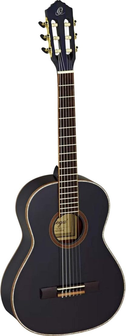 Ortega R221BK tres cuartos - Guitarra clásica negra - tapa de pícea - cuerpo de caoba - cuerdas de nailon-Havenupyard