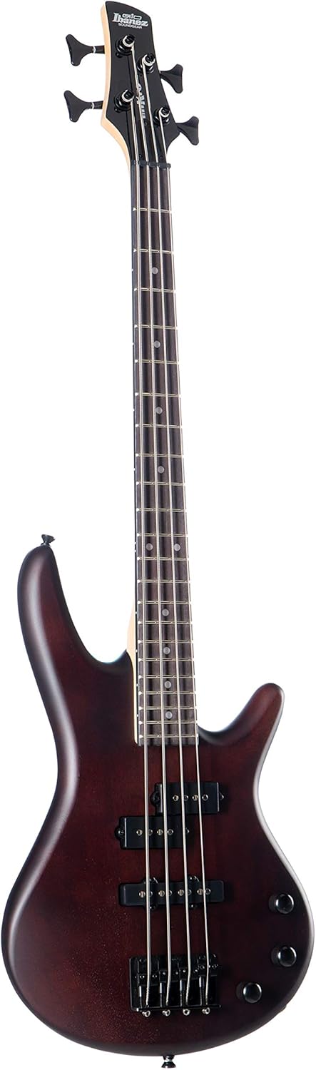 Bajo eléctrico Ibanez GSRM20B WNF Mikro 3 4 - acabado nogal plano - 4 cuerdas de acero - tamaño compacto-Havenupyard