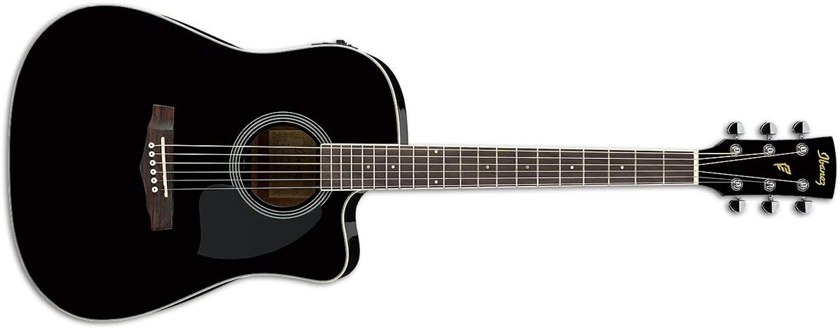 Ibanez PF15ECE BK - Guitarra electroacústica negra - Tapa de abeto cuerpo de okoume y pastilla piezo-Havenupyard
