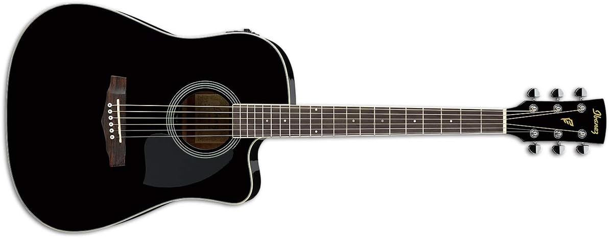 Ibanez PF15ECE BK - Guitarra electroacústica negra - Tapa de abeto cuerpo de okoume y pastilla piezo-Havenupyard