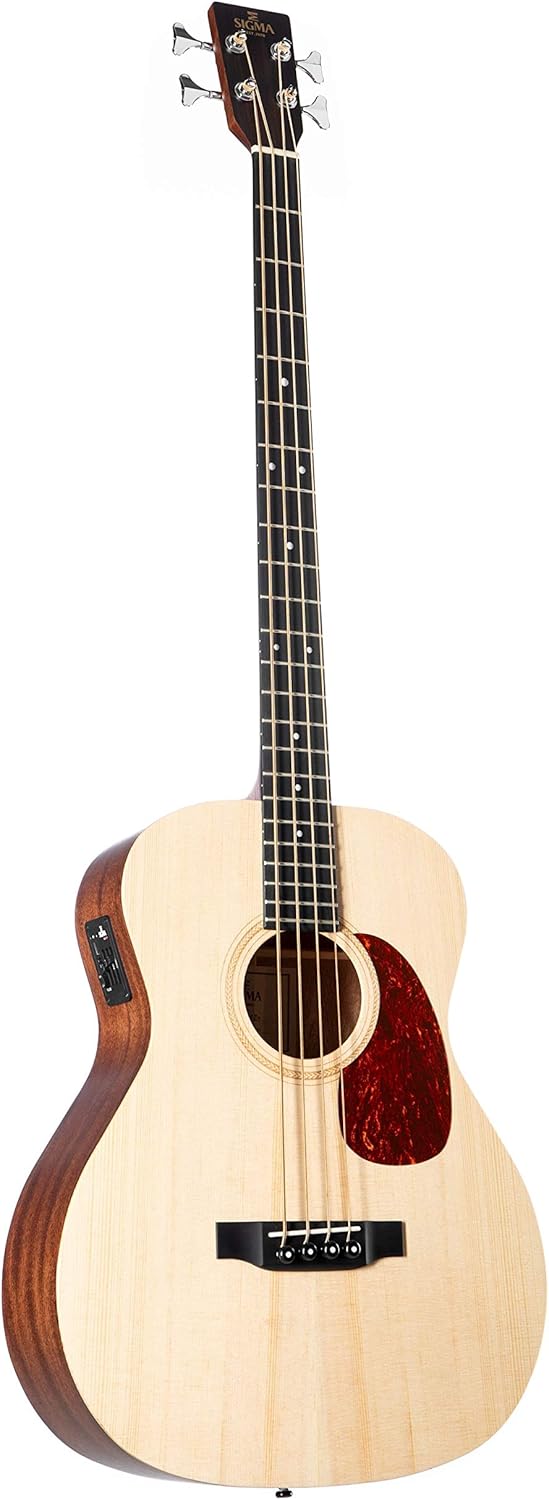 Sigma Guitars BME - Bajo electroacústico con funda blanda - 4 cuerdas para ensayo y directo-Havenupyard