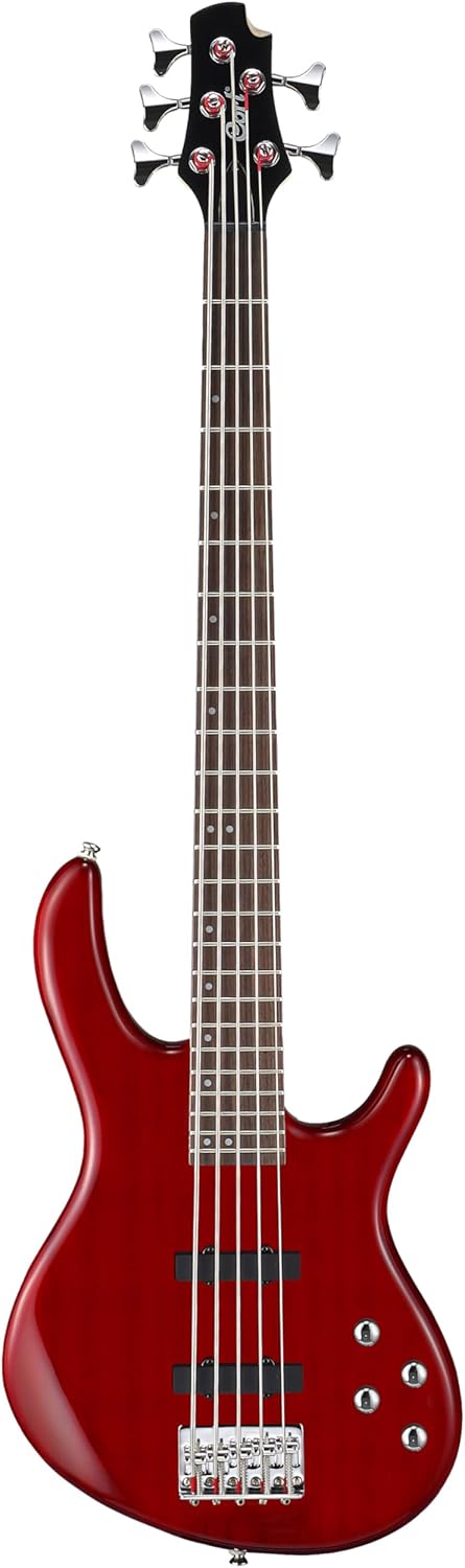 Cort B-001-0760-0 bajo eléctrico 5 cuerdas - estilo moderno marrón rojizo para principiantes con cuerpo de álamo-Havenupyard